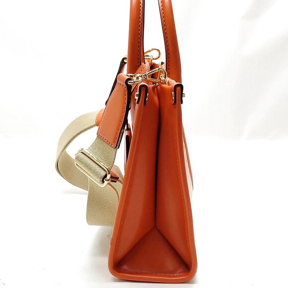 Authentic MICHAL KORS Orange PVC Satchel Bag mn195-112525 - Picture 3 of 16